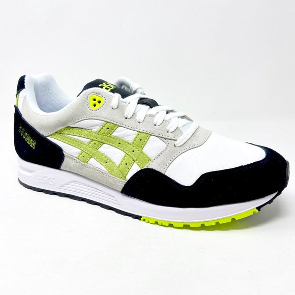 Asics Gel-Saga White Flash Yellow Mens Running Sneakers Size 12 - Picture 2 of 5